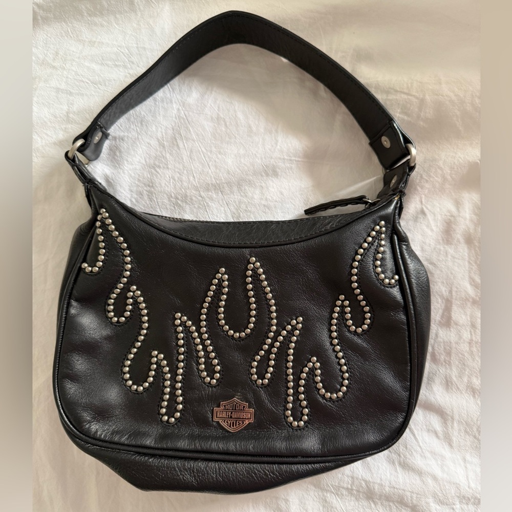 HARLEY-DAVIDSON Vintage Y2K Black Studded Women's Bag